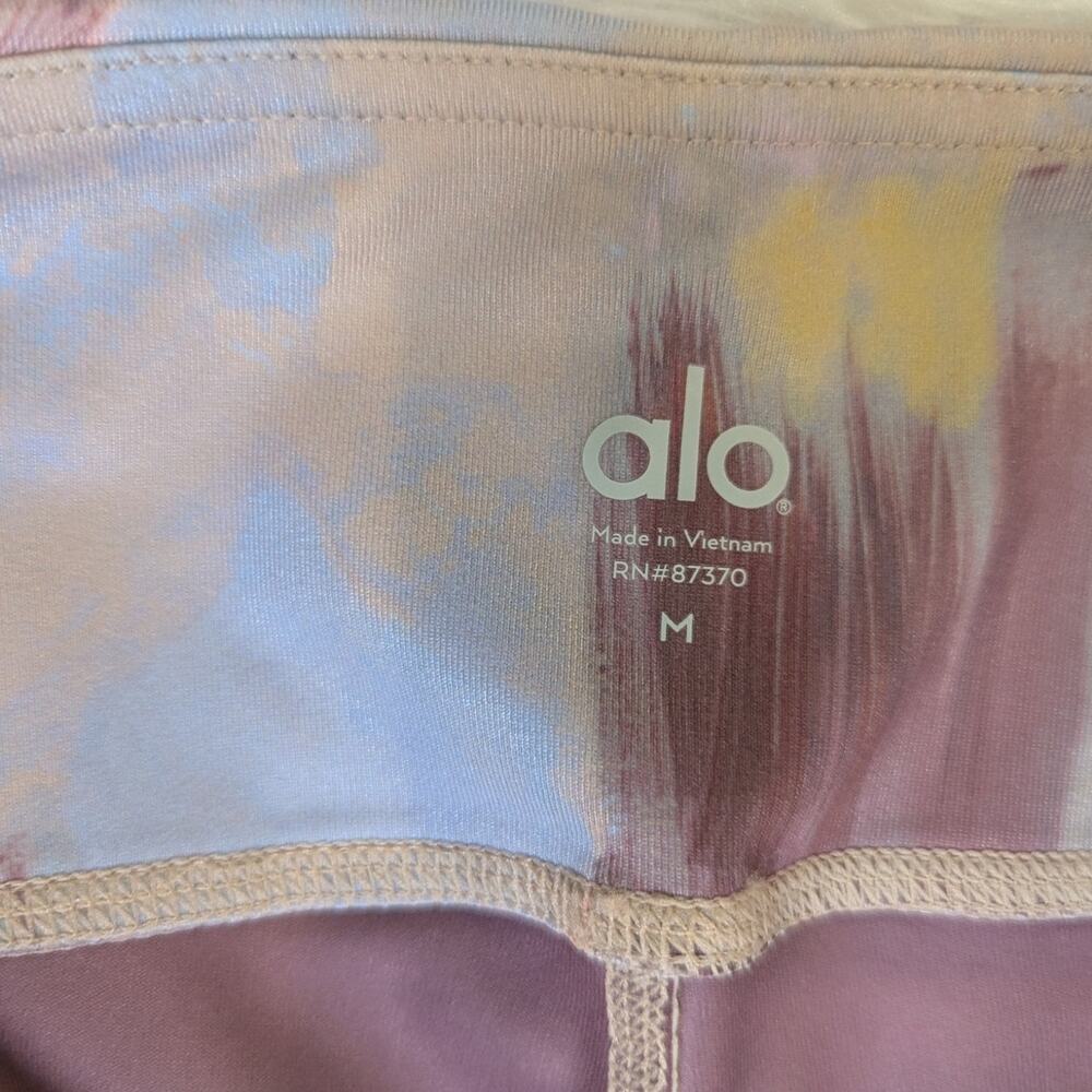 Alo Yoga Airbrush Capri Leggings Blue Orange Brown Size Medium - Picture 3 of 12